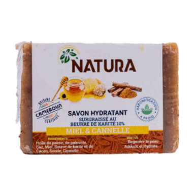 savon hydratant au miel et á la cannelle Natura