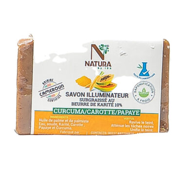 savon illuminateur au curcuma, carotte et papaye Natura